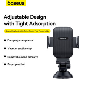 Baseus UltraControl Go Series Clamp-Type Phone Holder (Suction Cup Version) - Cluster Black
