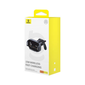 Baseus LightChaser Series Triple-Coil Wireless Charging Electric Car Mount Cluster Black