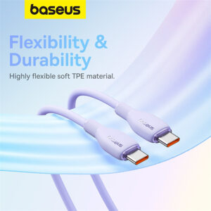 Baseus Pudding Series Fast Charging Cable Type-C to Type-C 100W 1.2m - Nebula Purple