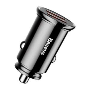 Baseus Circular Plastic Series 30W Dual USB QC3.0 Quick Car Charger Black